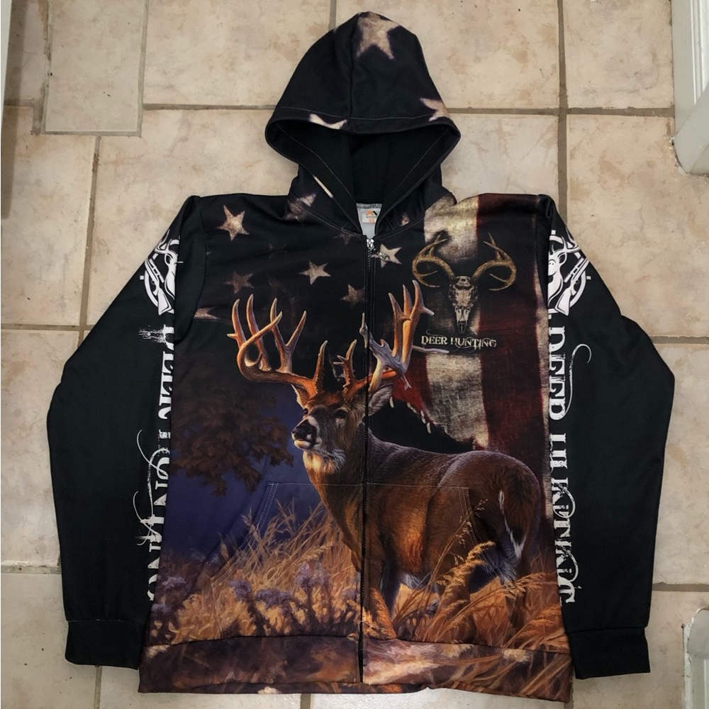 Rare Y2K Deer Hunting Print Hoodie
